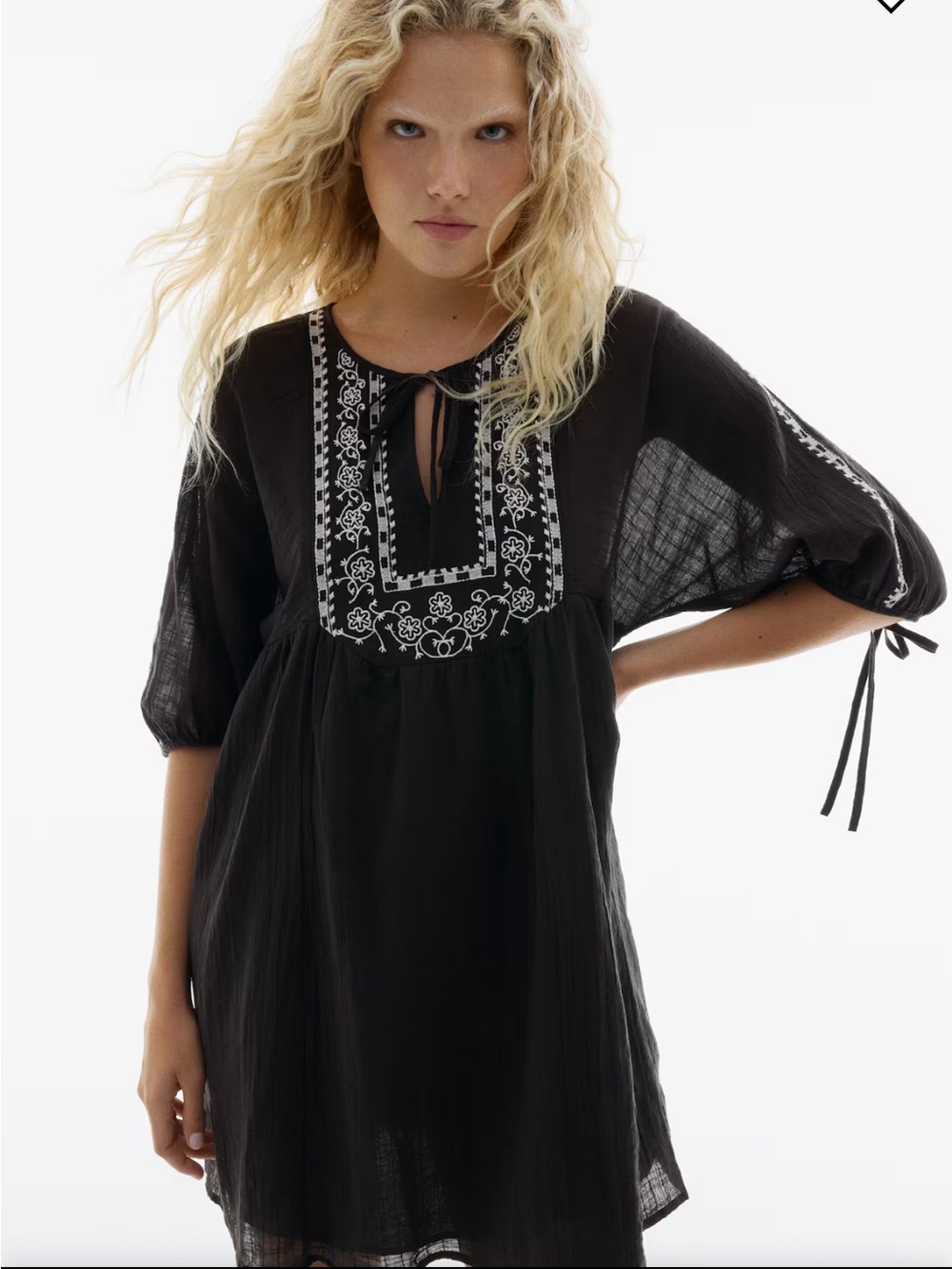Embroidered Tunic Dress (lined)